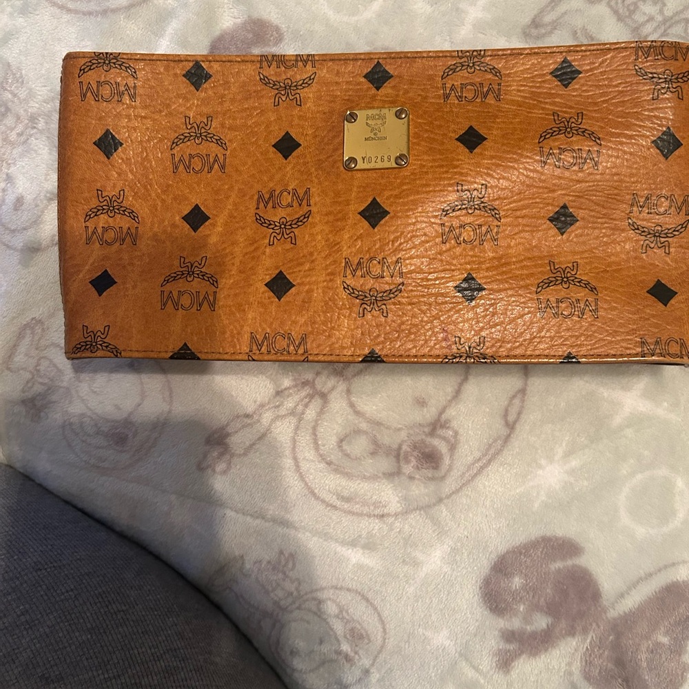 MCM Tan Leather Clutch